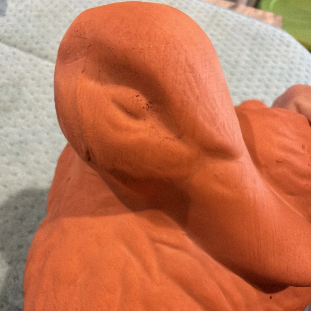 Vtg Terracotta Duck Mallard Planter 9